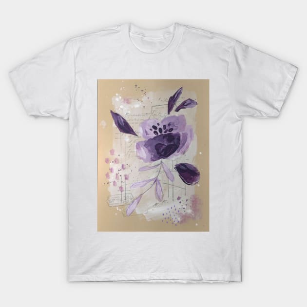 flor violeta T-Shirt by retalls print & Co.